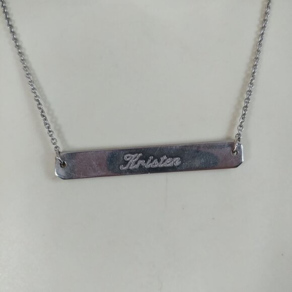 925 STERLING SILVER Bar Necklace "KRISTEN" Altitude Coordinates Handmade Jewelry - Picture 5 of 8
